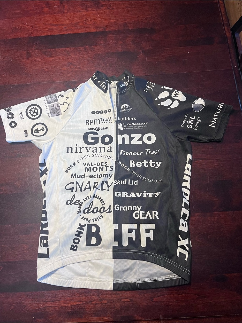 LaRocca XC Black & White Cycling Jersey - Brand Logo Print